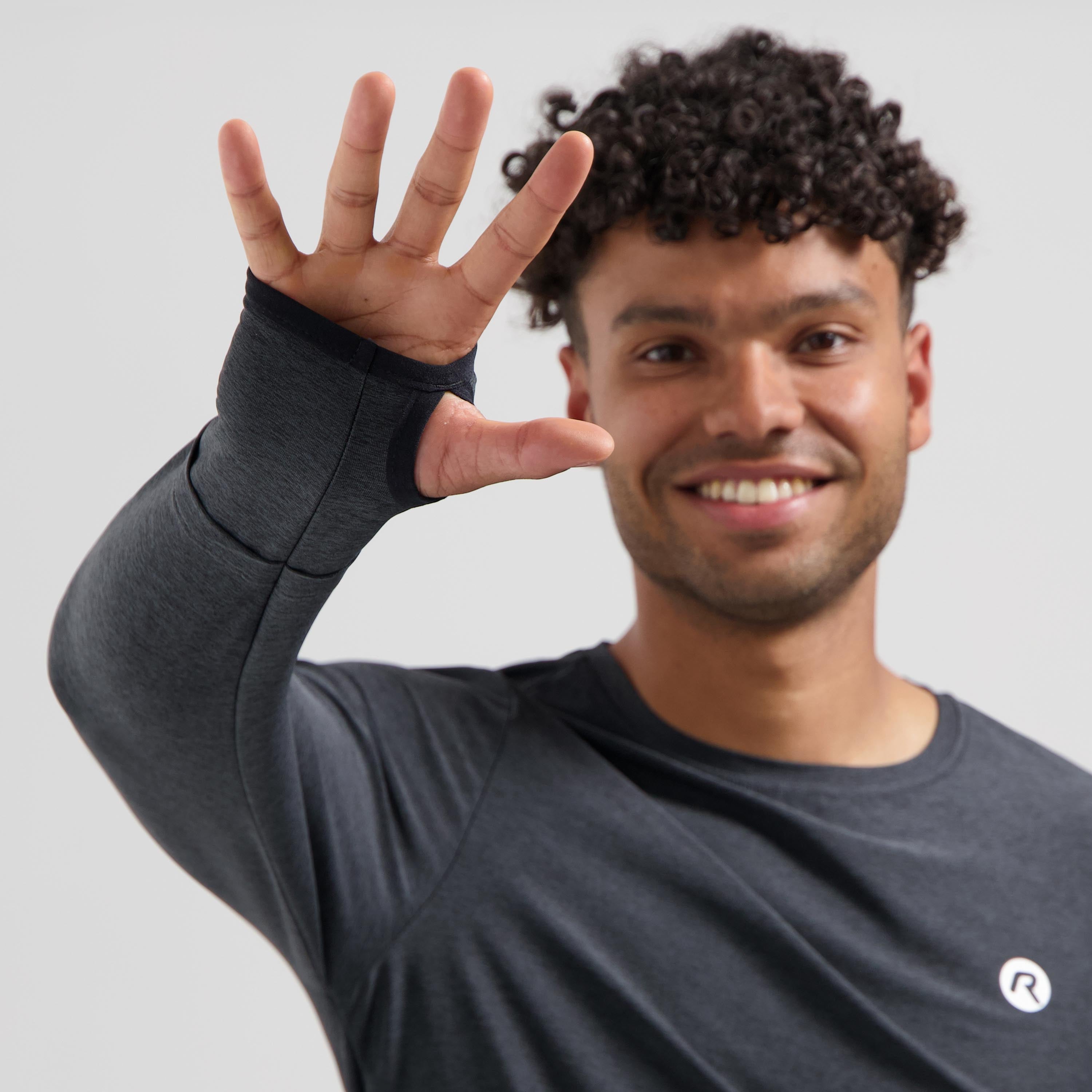 Essential Laufen Hemd Langarm Männer - schwarz