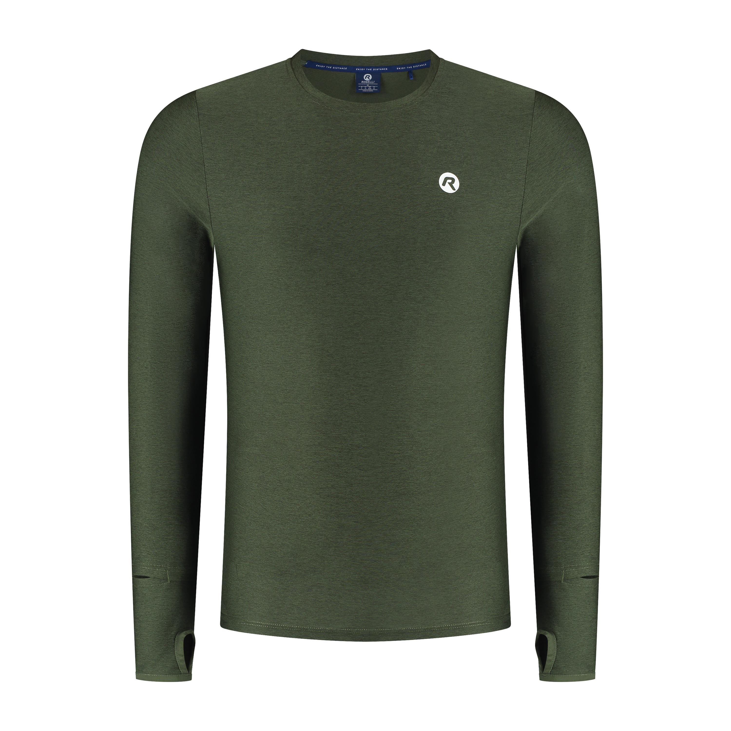 Essential Hardloopshirt Lange Mouw Heren - Legergroen