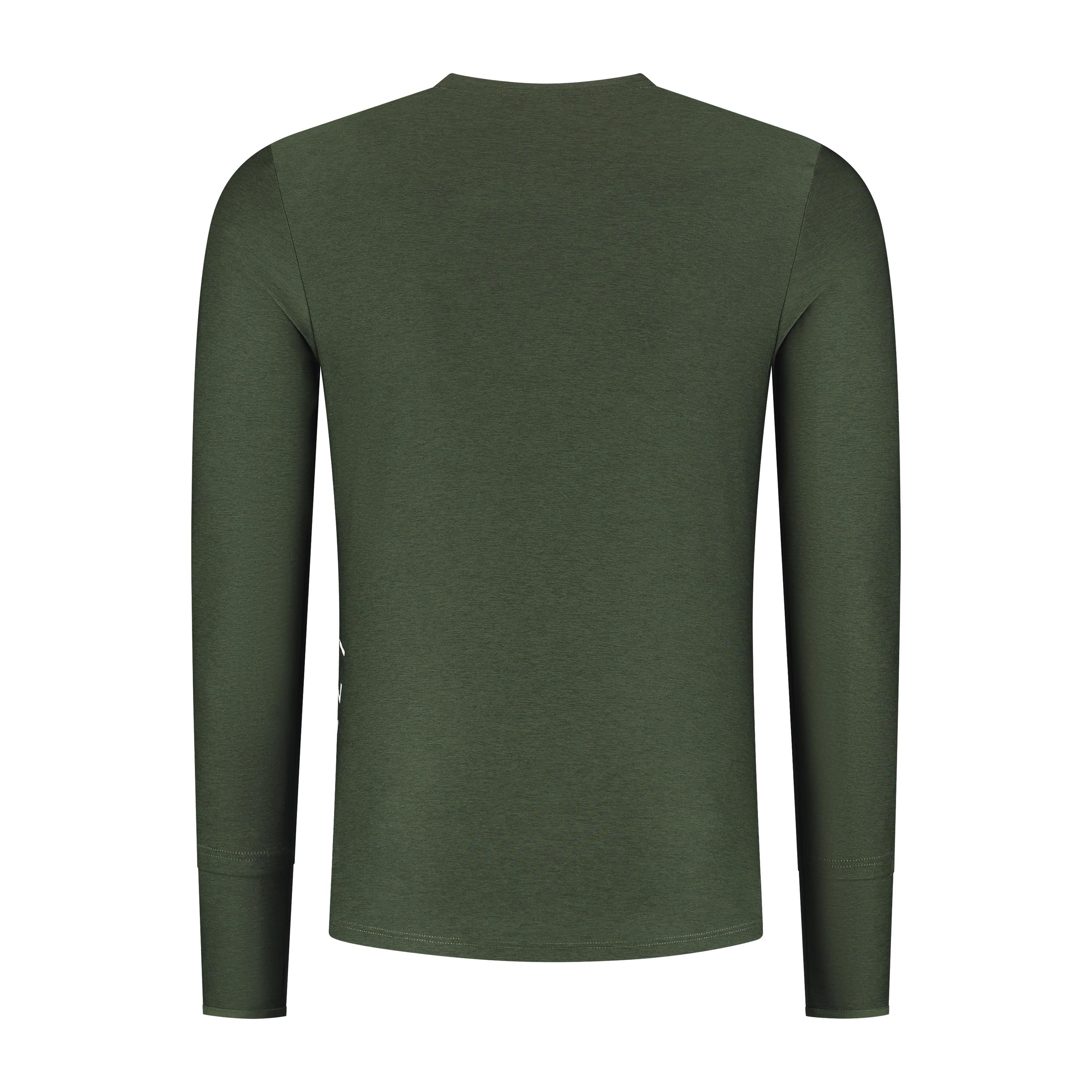Essential Laufen Hemd Langarm Männer - Armeegrün