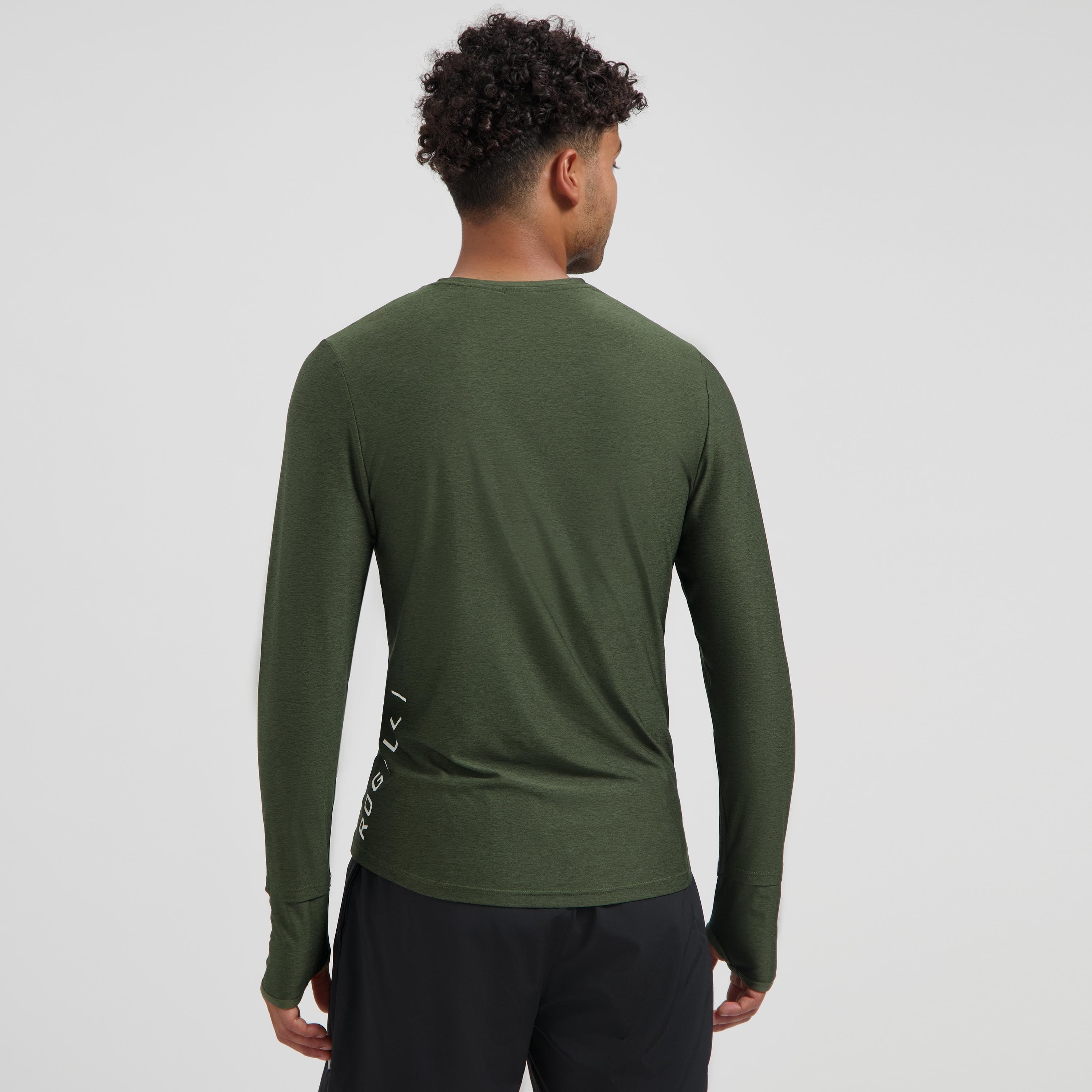 Essential Laufen Hemd Langarm Männer - Armeegrün