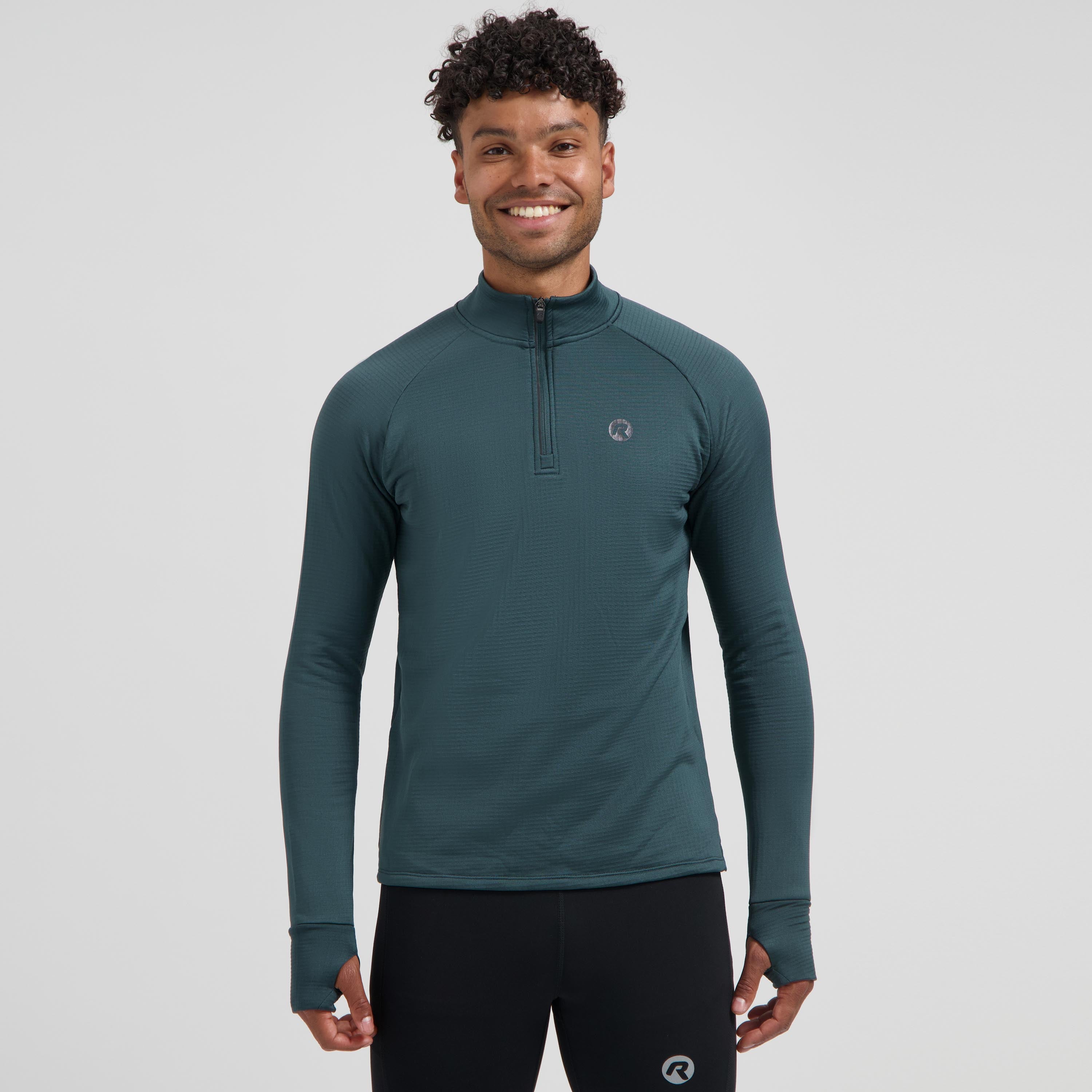 Essential Hardlooptop Lange Mouw 1/2 Zip Heren - Donkerblauw