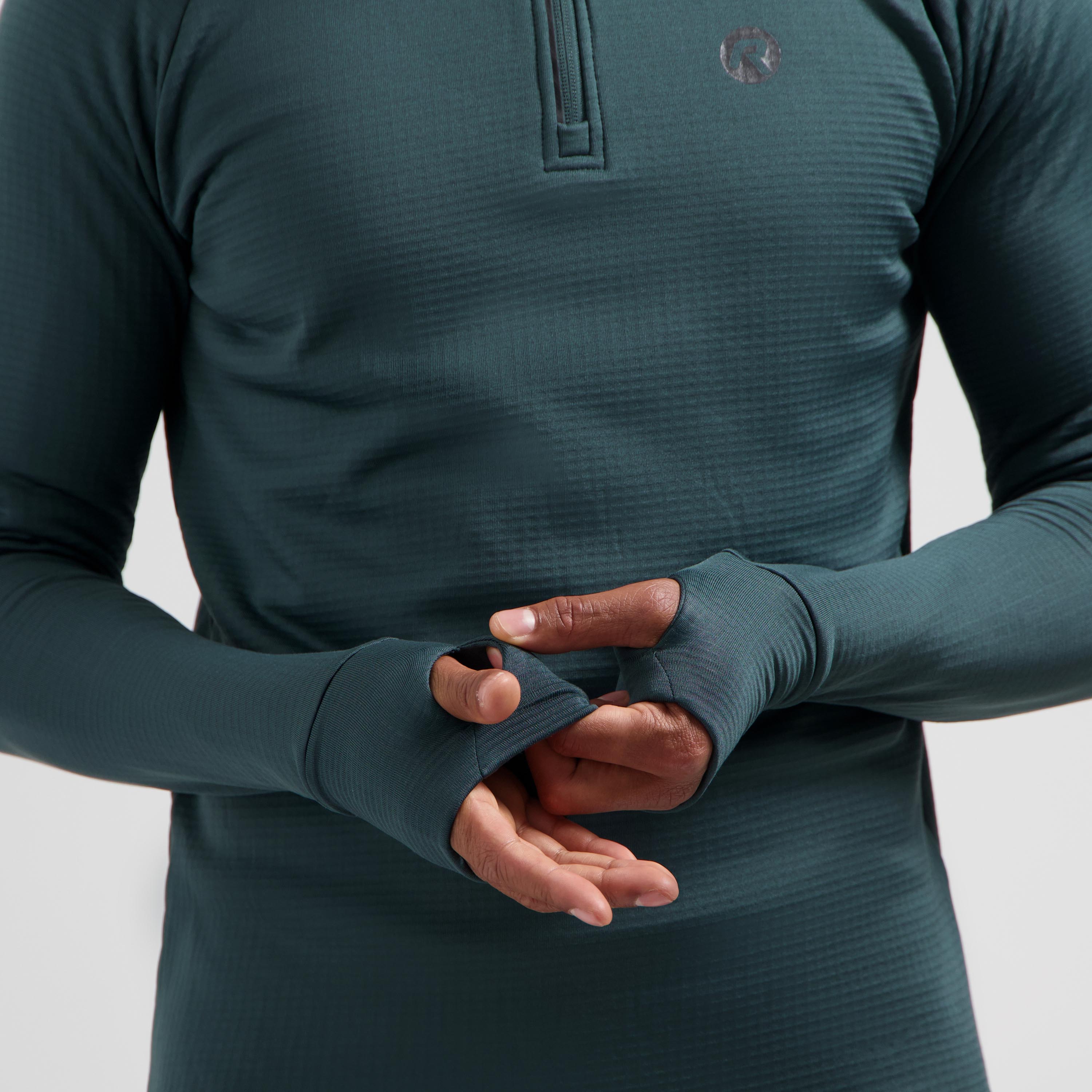 Essential Hardlooptop Lange Mouw 1/2 Zip Heren - Donkerblauw