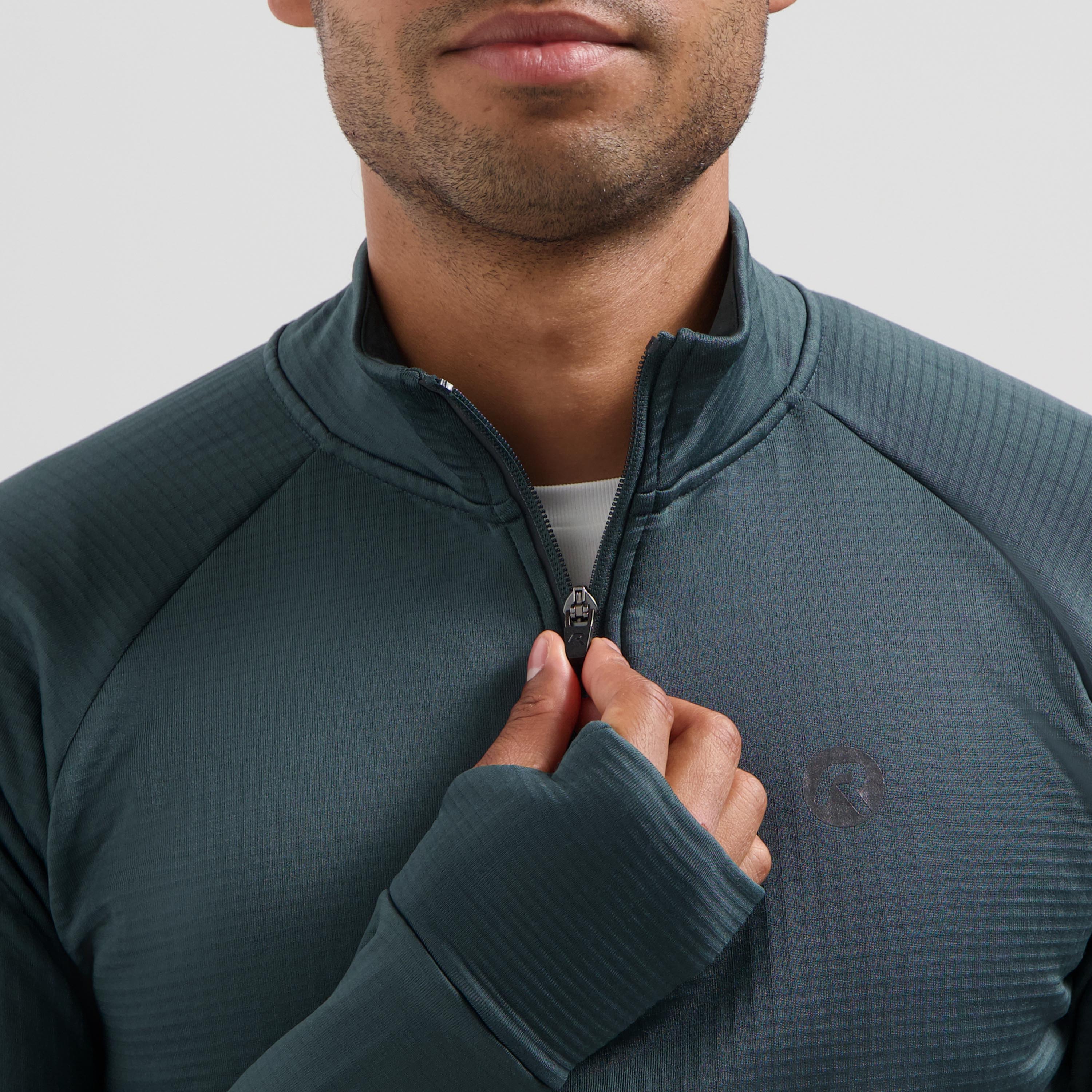 Essential Hardlooptop Lange Mouw 1/2 Zip Heren - Donkerblauw