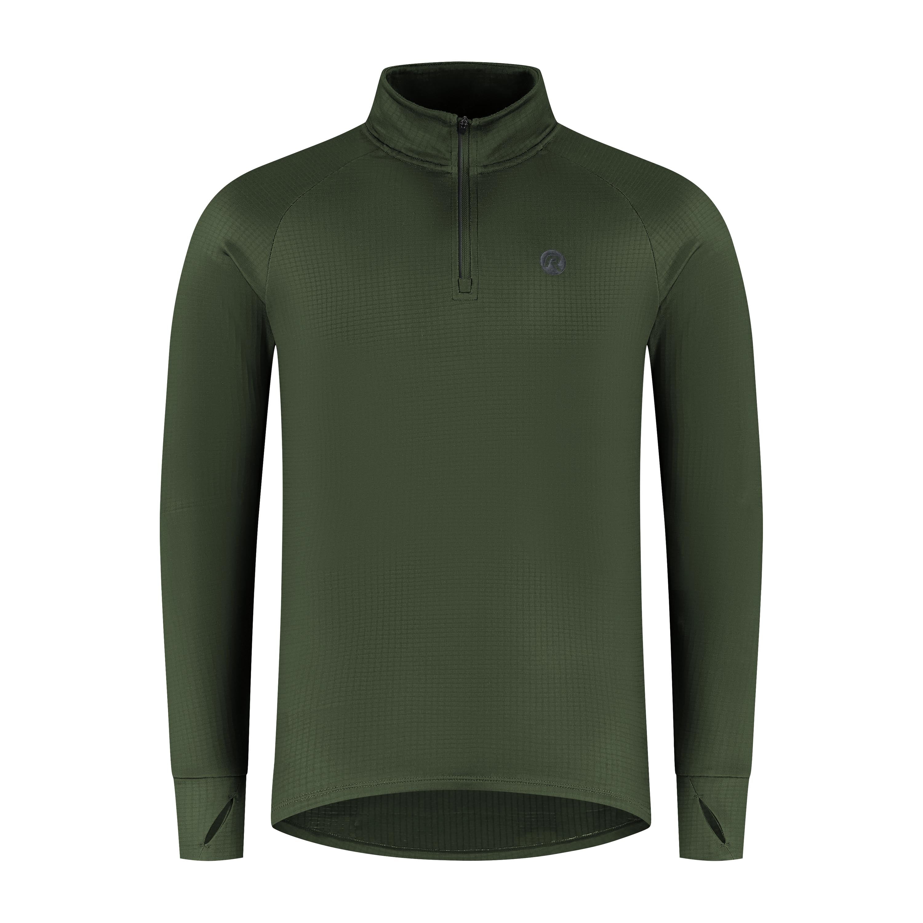 Essential Hardlooptop Lange Mouw 1/2 Zip Heren - Legergroen