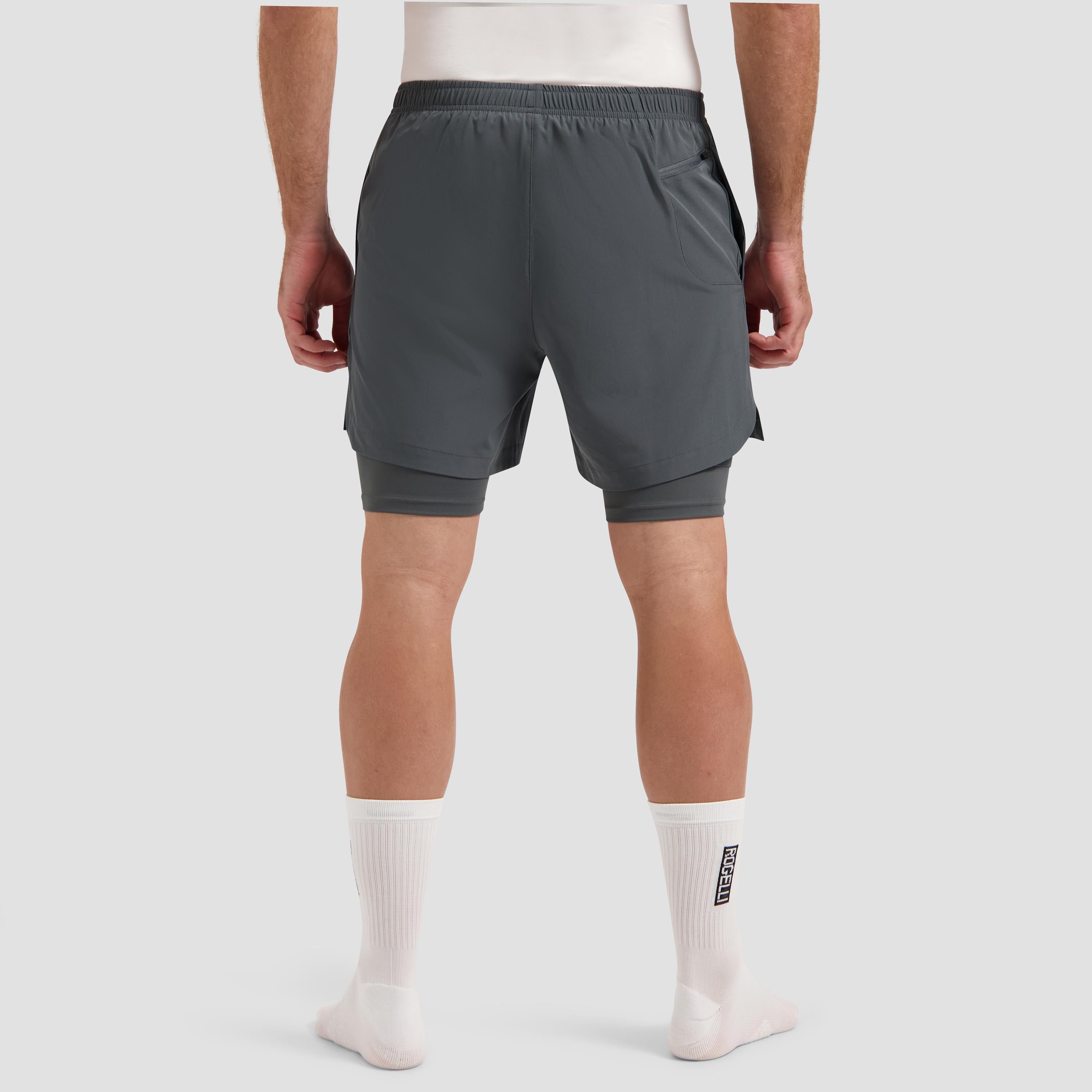 Essential 2-in-1 Hardloopshort Heren - Grijs