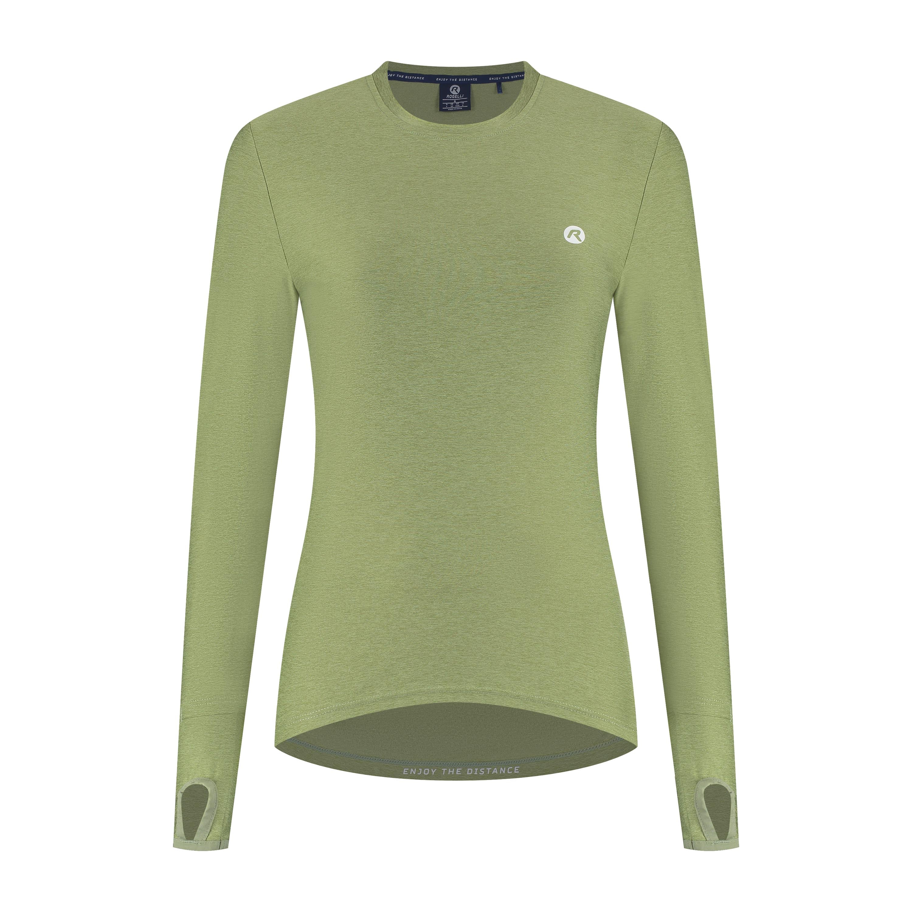 Essential Hardlooptopshirt Lange Mouw Dames - Saliegroen