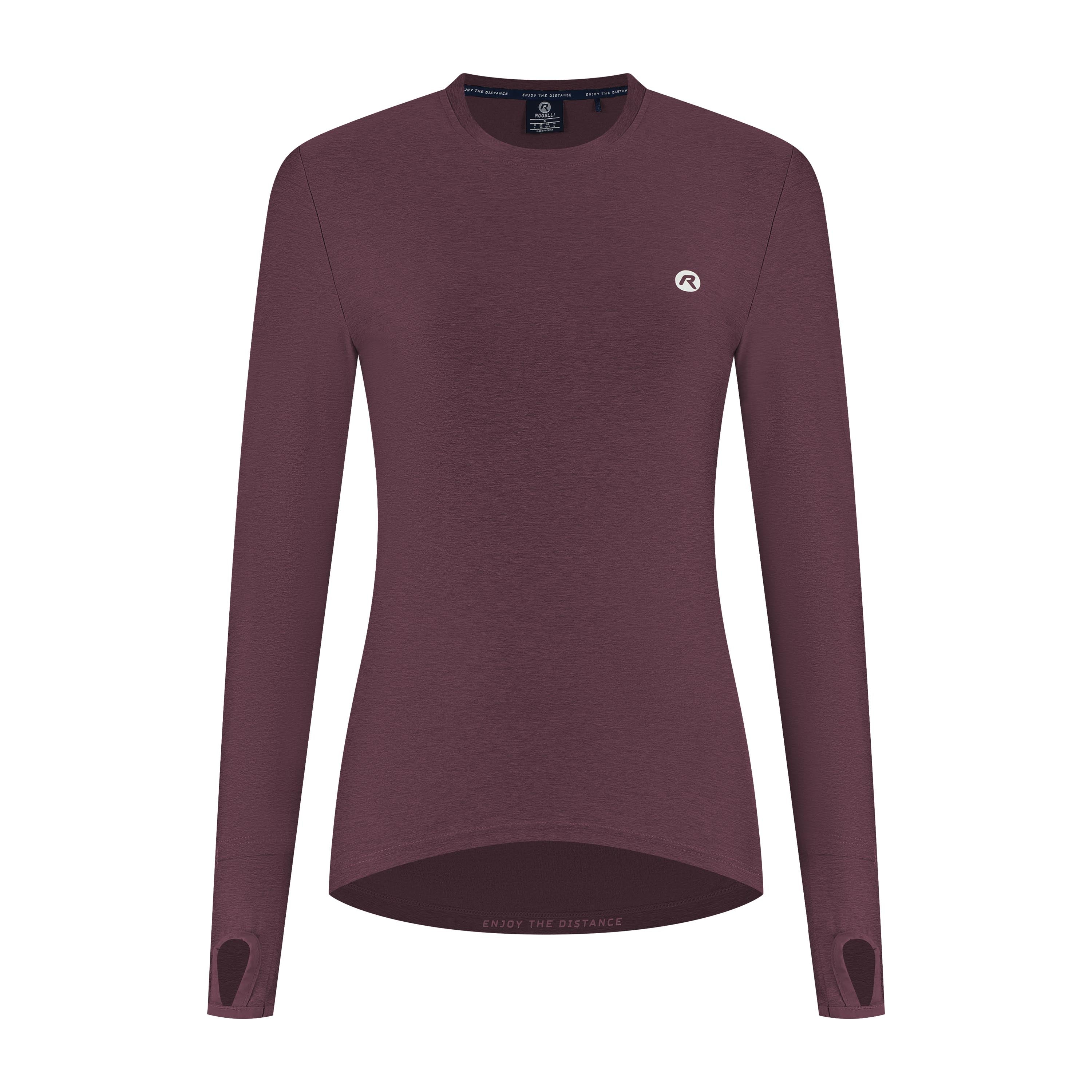 Essential Hardlooptopshirt Lange Mouw Dames - Aubergine