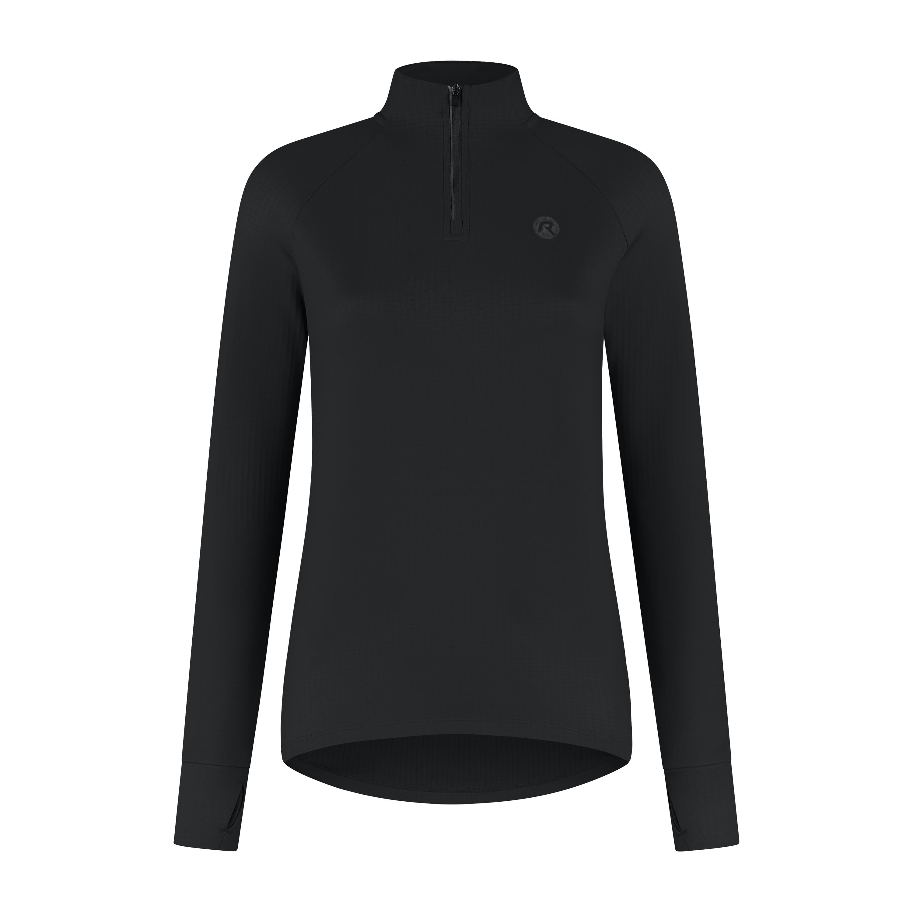Essential Hardlooptop Lange Mouw 1/2 Zip Dames - Zwart