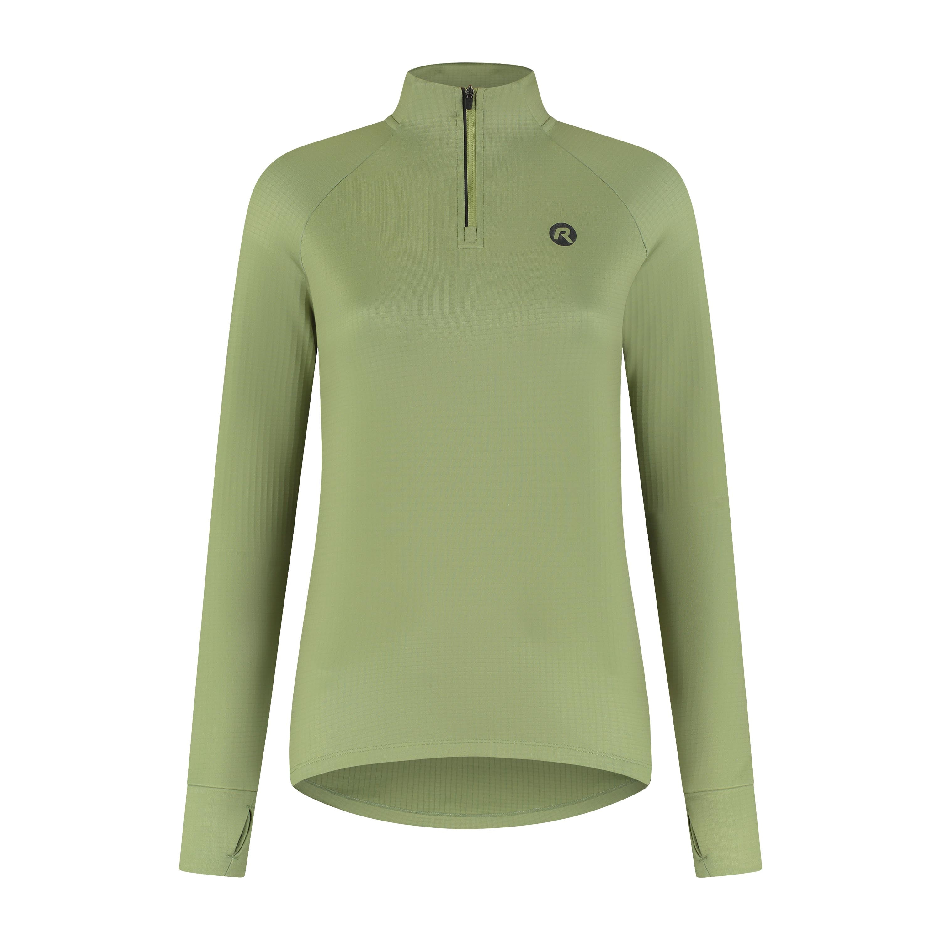 Essential Hardlooptop Lange Mouw 1/2 Zip Dames - Saliegroen